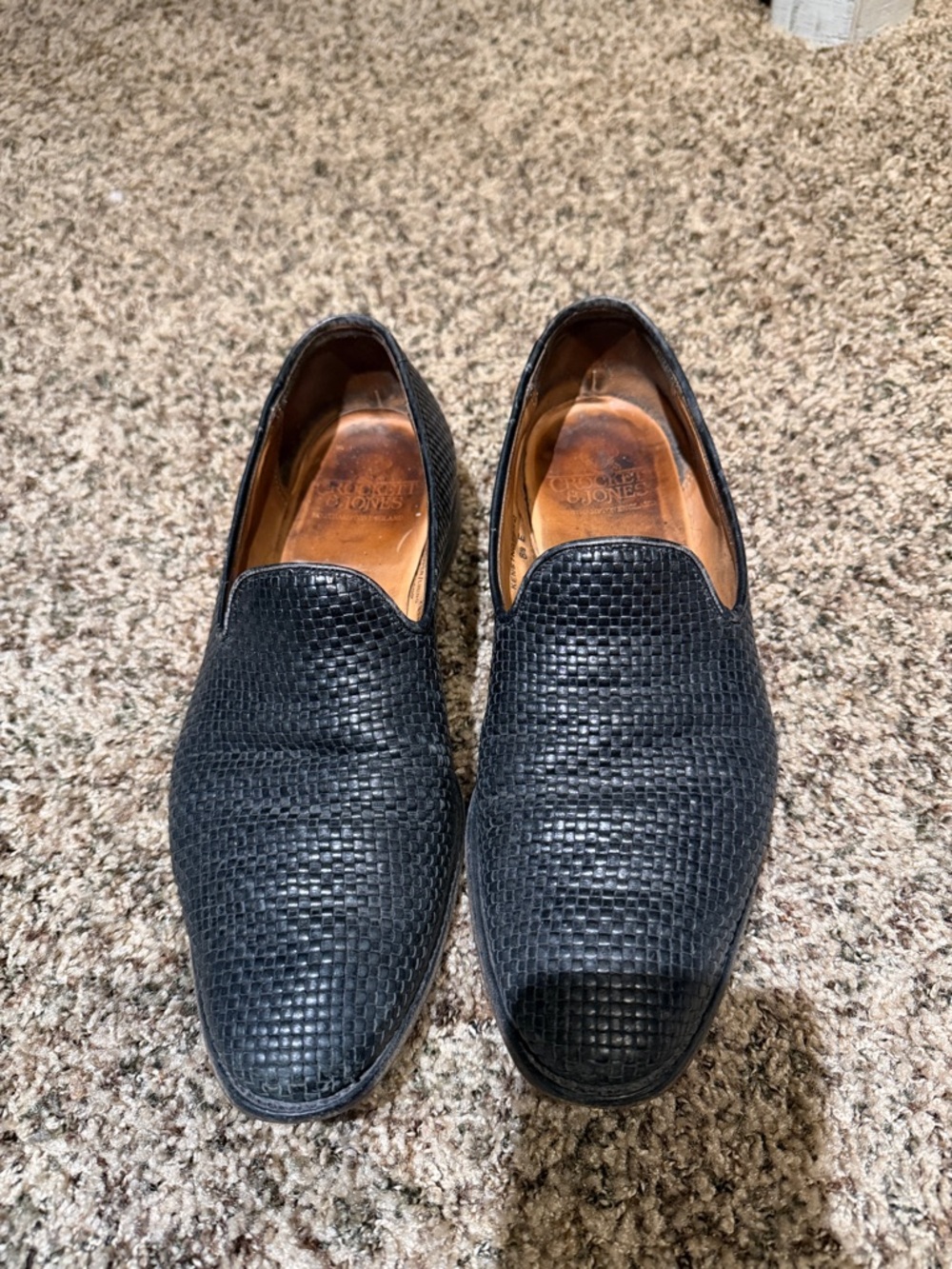 Vintage Crockett & Jones Men's Black Kensington 2 Leather Slip-On Loafers - Picture 2 of 11